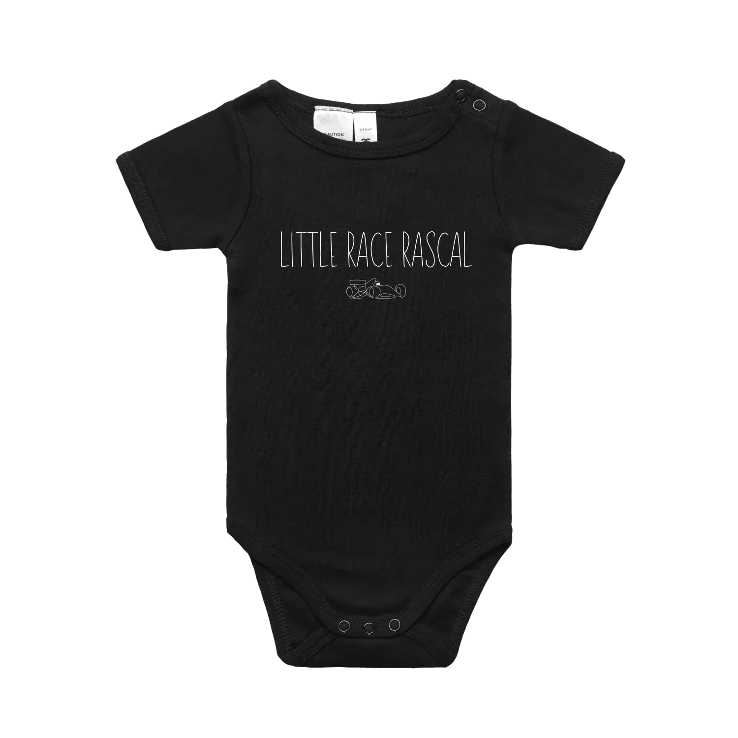 Black front flat lay