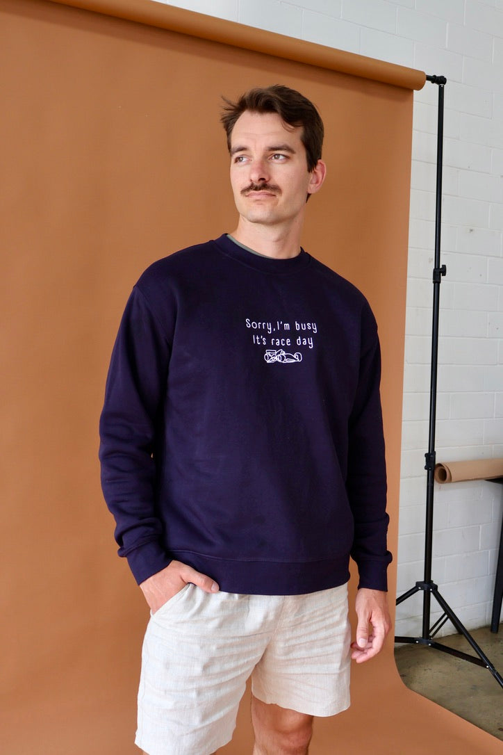 Sorry I'm Busy, It's Race Day Mens Jumper
